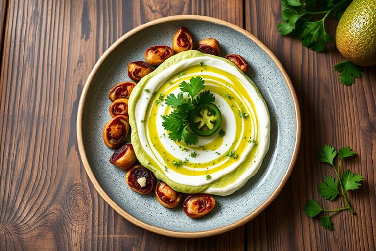 Avokado- og yoghurtdipp med jalapeño og koriander