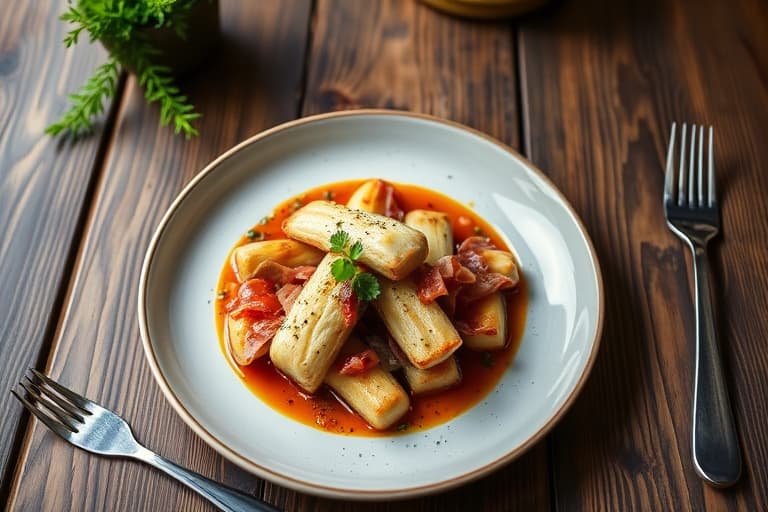 Makaroner og ost med prosciutto og Taleggio