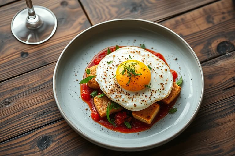 Egg fylt med vannkresse og reddik