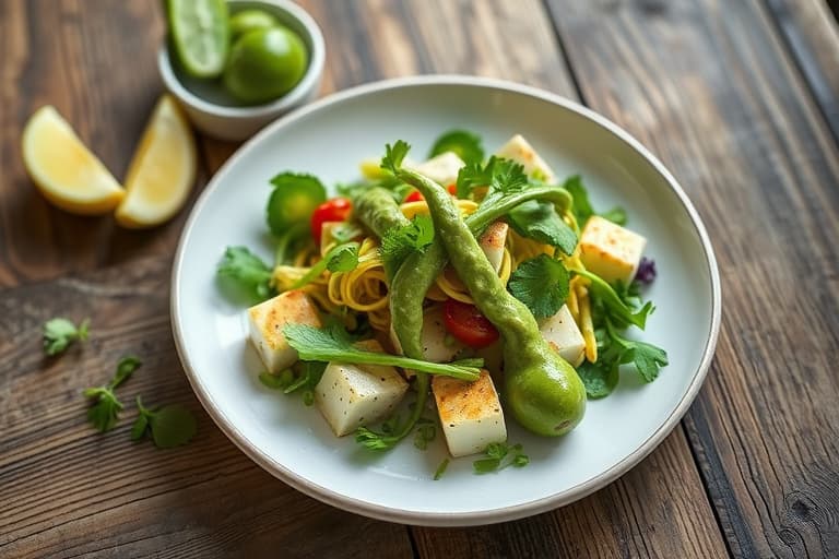 Smørsalat med geitost og Green Goddess-dressing