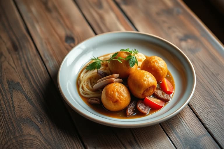 Kraftig kjøttbollerundstykke