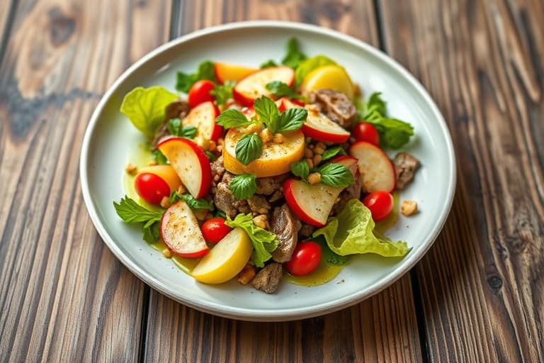 Endive-, ruccola- og appelsinsalat