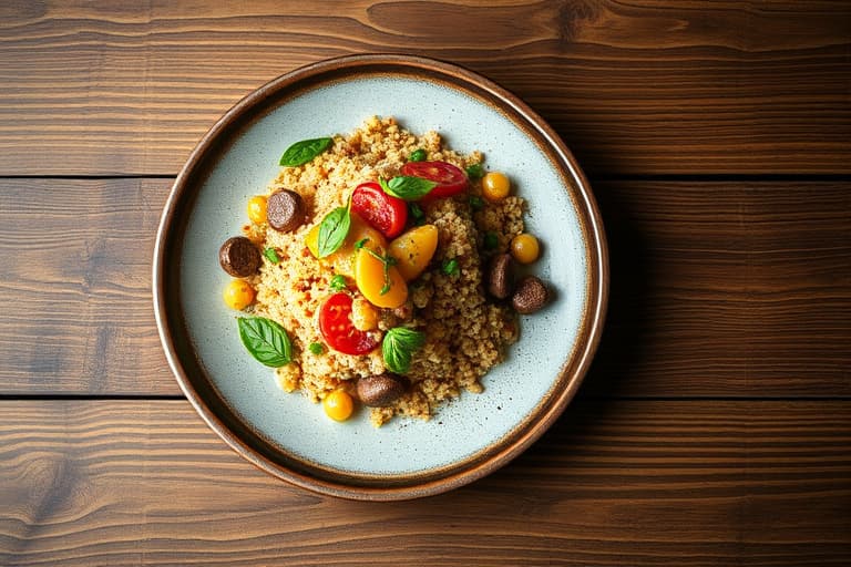 Safranquinoa med tørkede kirsebær og mandler