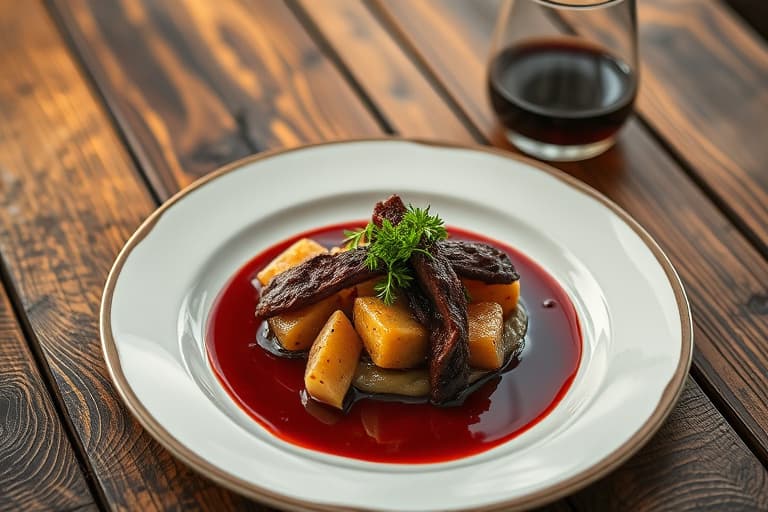 Oksegryte braisert i Barolo