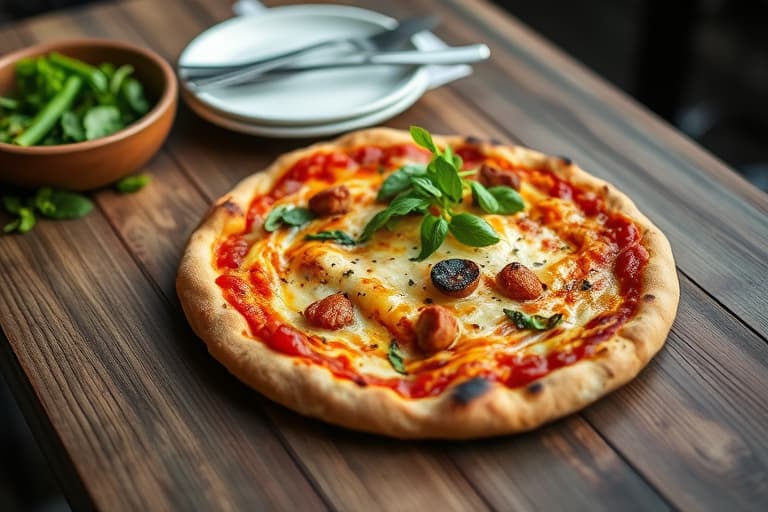 Spinat- og artisjokklasagneflattbrødpizzaer