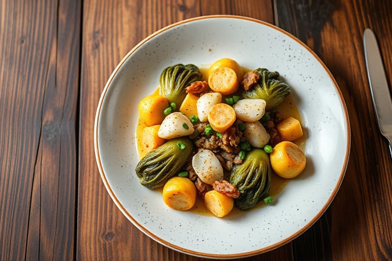 Brusselspirer med gyllen løk