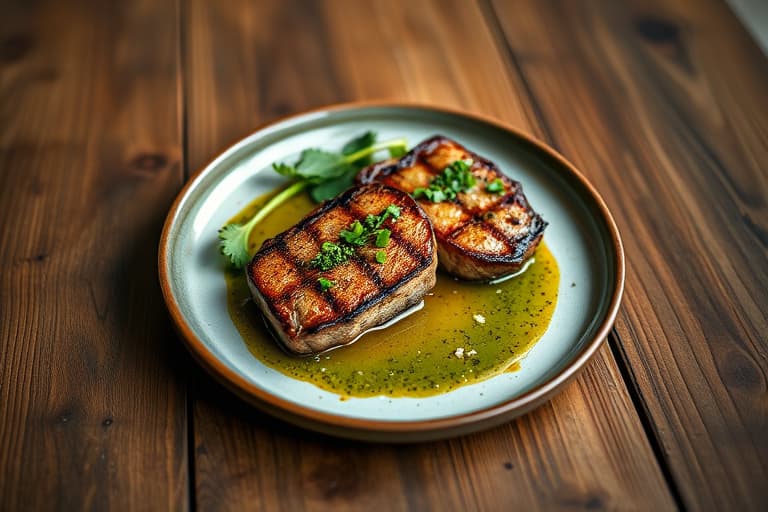 Grillet flat iron-biff med chimichurri-saus