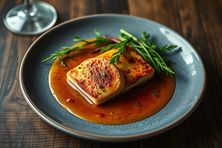 Stekt svinefilet og pærer i sennep-porto saus