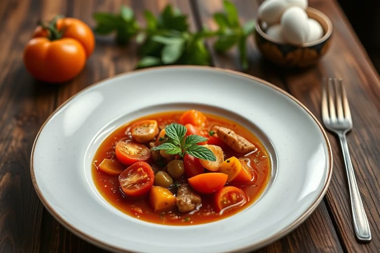 Kremet tomat- og myntesuppe