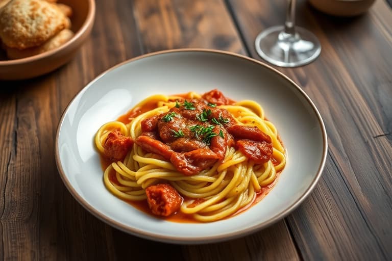 Polentagratin med soppsaus (Bolognese)