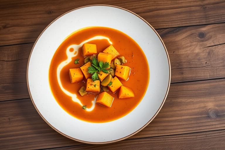 Squash- og søtpotetsuppe med chipotlesaus