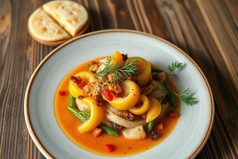 Kongereje med cedar-ristet steinbiter og puttanesca-salsa