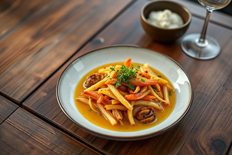 Yuca med hvitløksaus