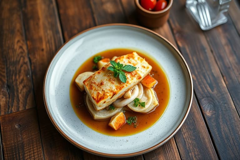 Fritert fisk med marokkansk-inspirert urte-saus