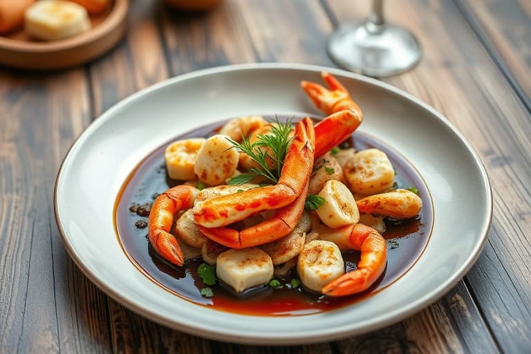 Dampede blåkrabber med svart ingefær-dippsaus