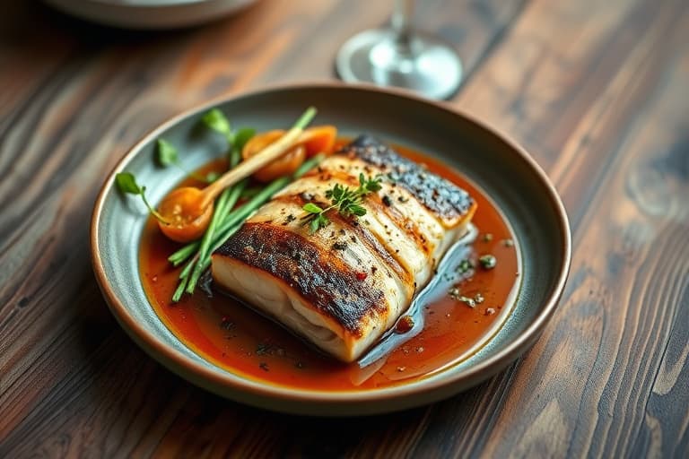 Striped Bass i agrodolce-saus