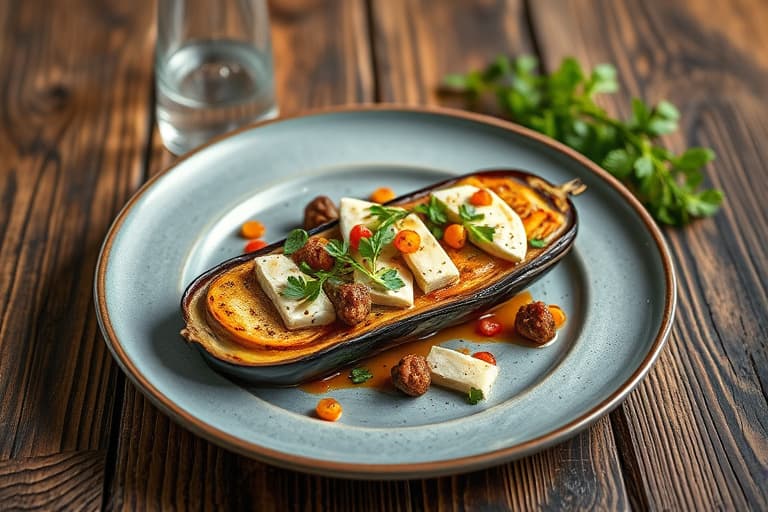 Aubergine- og tofustabel