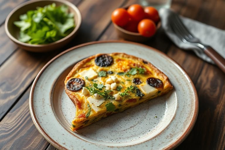 Vegetarisk og fetaostbakt frittata