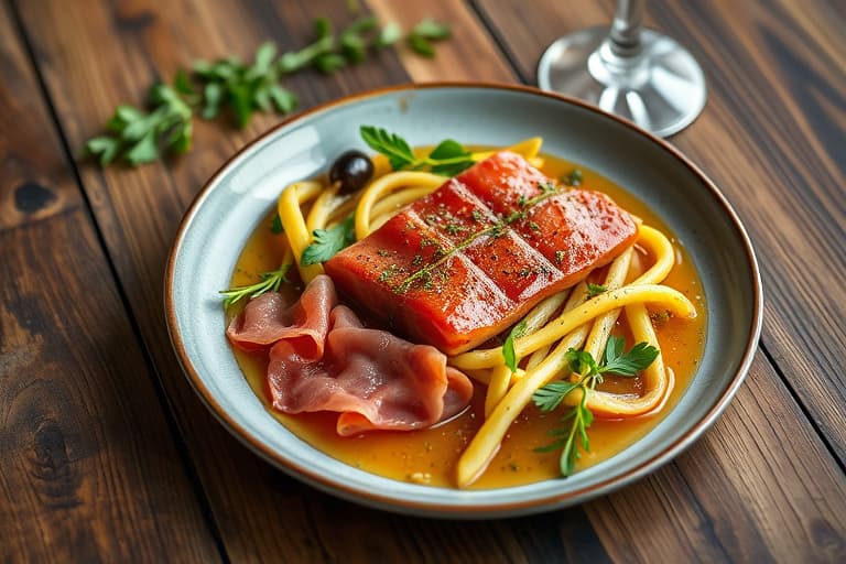 Prosciutto-innpakket svinefilet med ovnsbakte epler