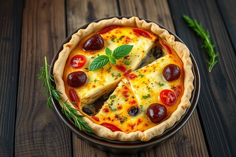 Sopp- og Fontina-quiche