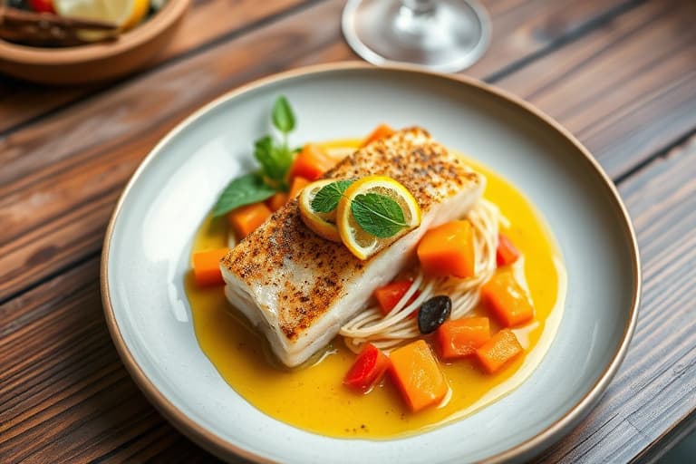 Grillet sverdfisk med ovnsbakte paprikaer, papaya- og mais-salsa