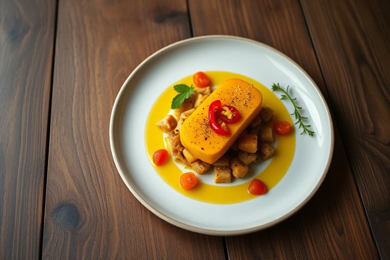 Squash konservert i olje med chili, hvitløk og mynte