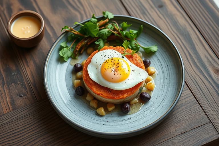 Hvitløk- og urtedipp med hardkokte egg