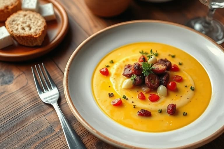 Ristet søtsmakende maisuppe med røkt ørret og arvetomater