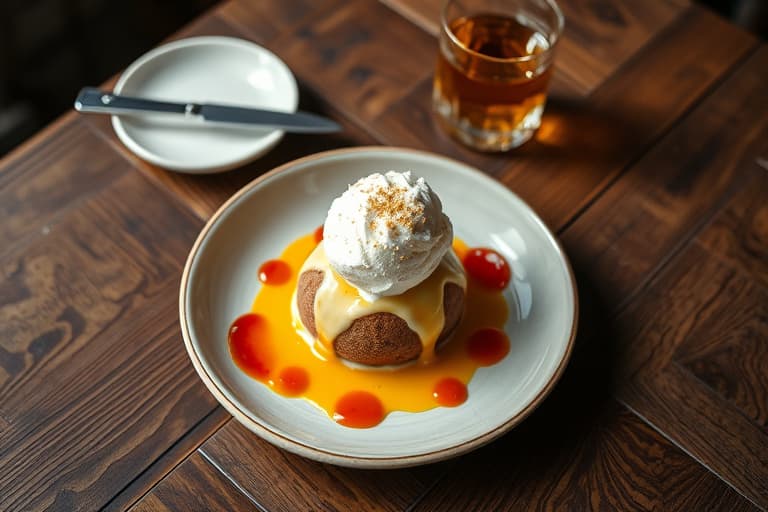 Bourbon-glasur sundae