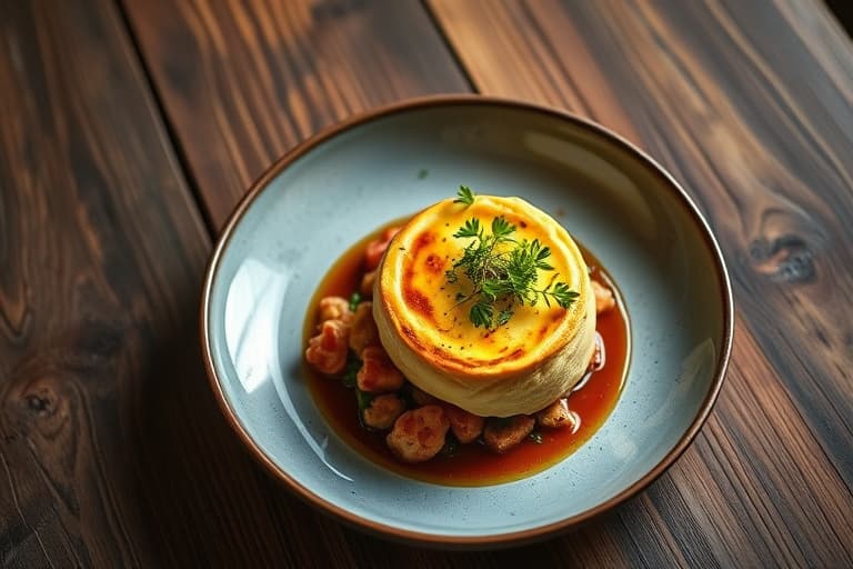 Gresskar, Vermont Chevre og Jonah Krabbe-soufflé