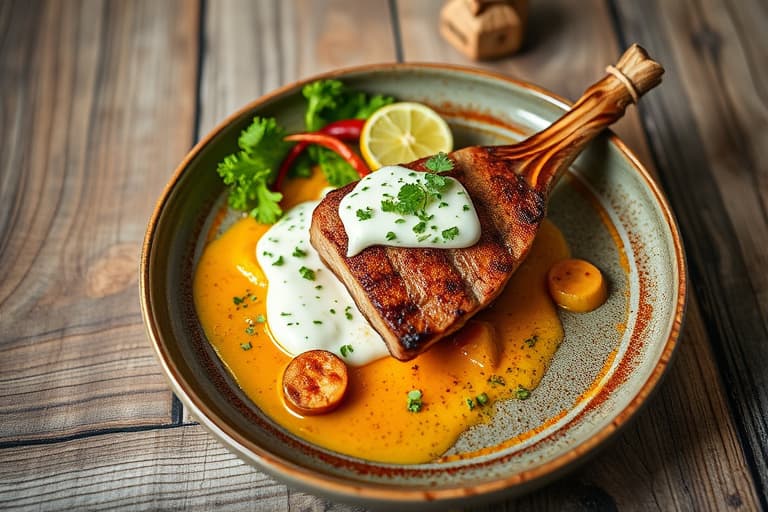 Posjert laks med sitron- og myntetzatziki