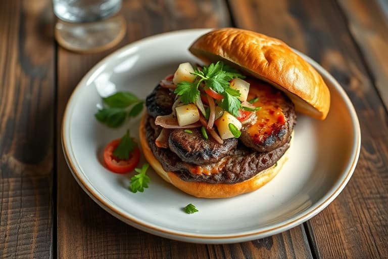 Lammeburgere med blandet salat og fennikel