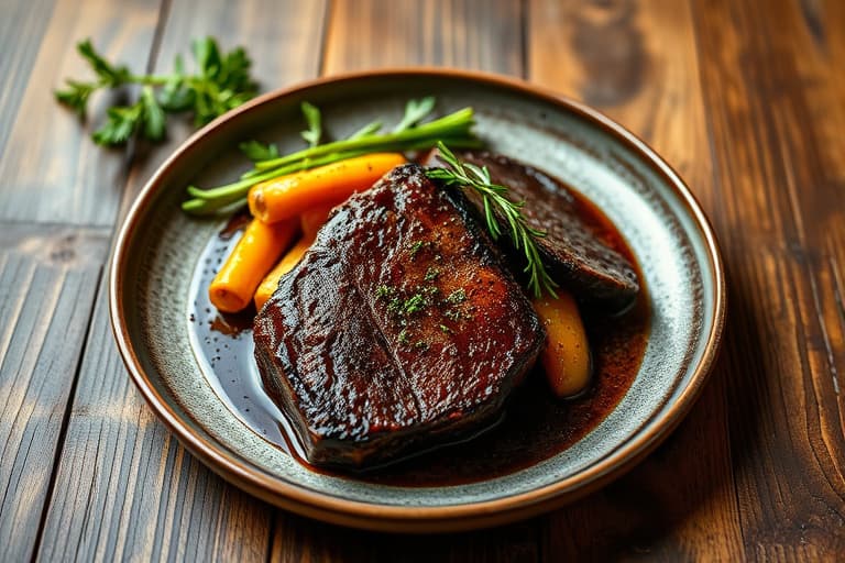 Kjøttige og møre storfe short ribs