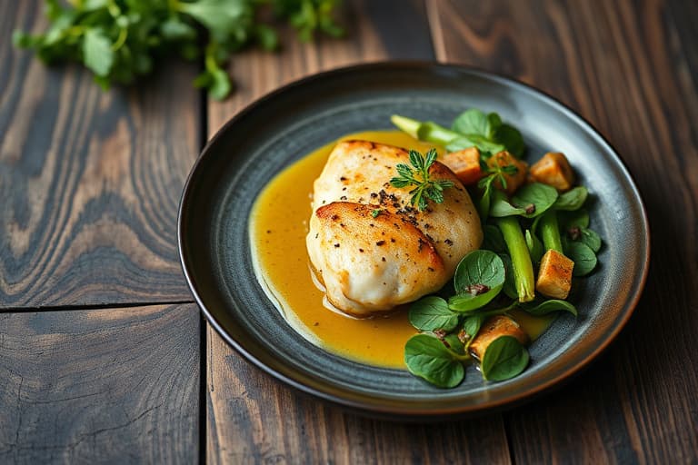 Sprøstekte østers med asiatisk grønnsakssalat og hvitløks-ansjossaus