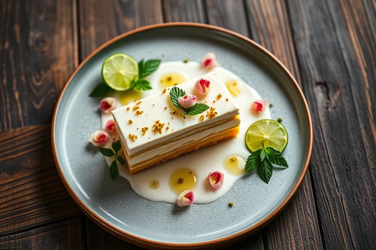 Lime-yogurtkake med rosenvann og pistasj