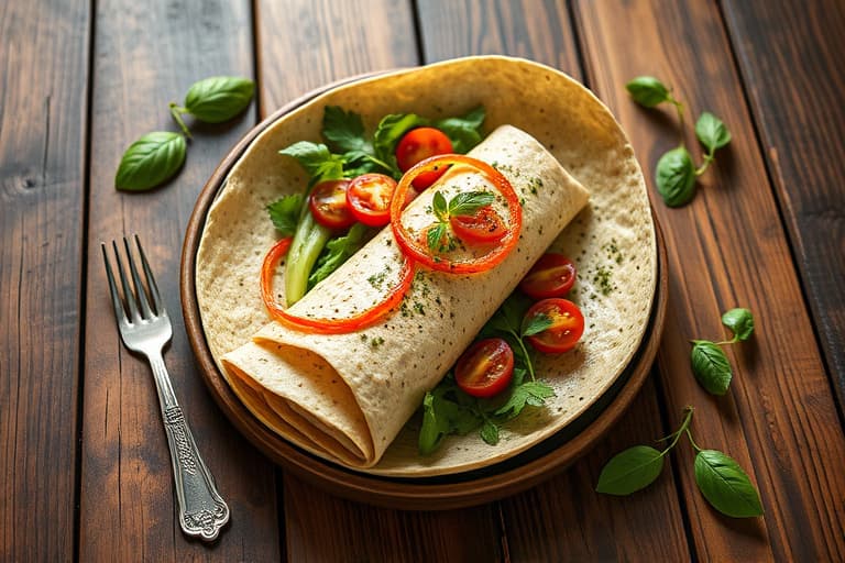 Pesto kyllingwrap med soltørkede tomater