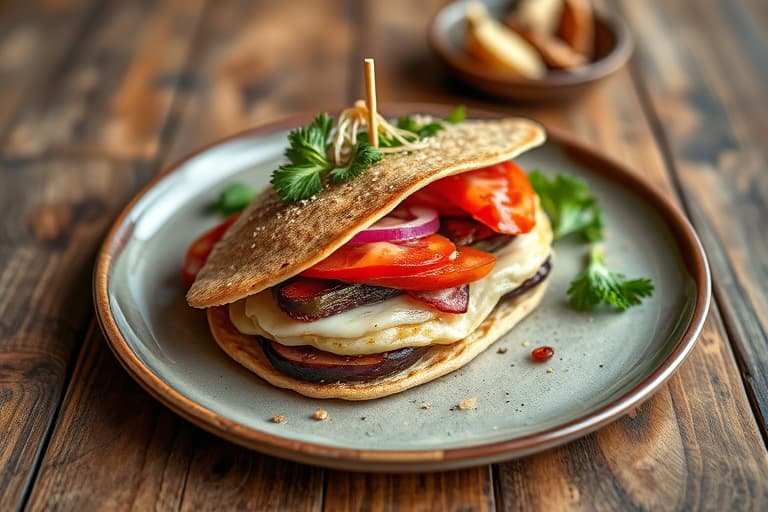 Sandwich Thins og Bakt Auberginesmørbrød