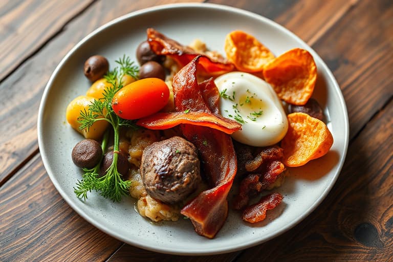 Rask og enkel mikrobølgerett med rødkål, bacon og karvefrø