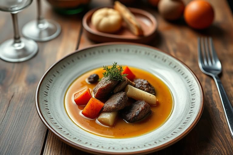 Rik vill sopp- og byggsuppe med saftige oksehaler