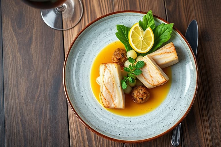 Plommer og fersken i blåbær-vaniljesirup