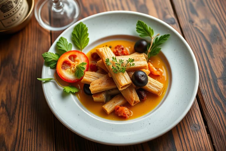 Hvitløkkylling og fruktstuing