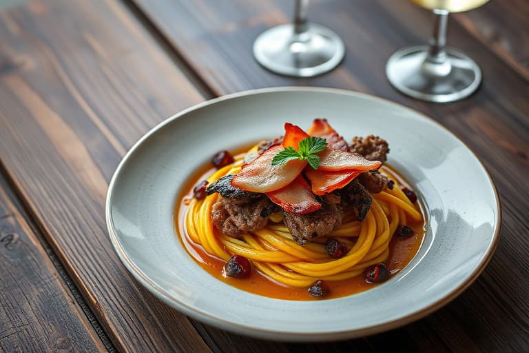 Braisert kinakål med bacon, rødvinseddik og mynte