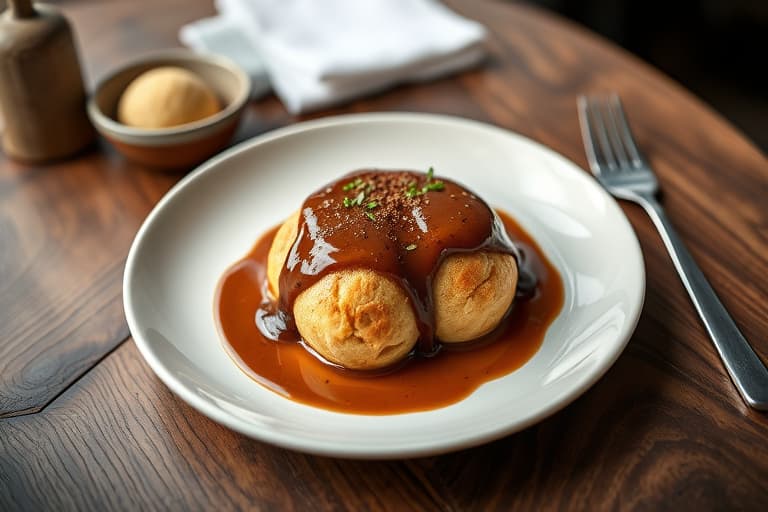 Profiteroles med sjokoladesaus