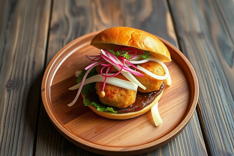 Asiatiske kyllingkjøttboller i slider med syltet gulrot og daikon