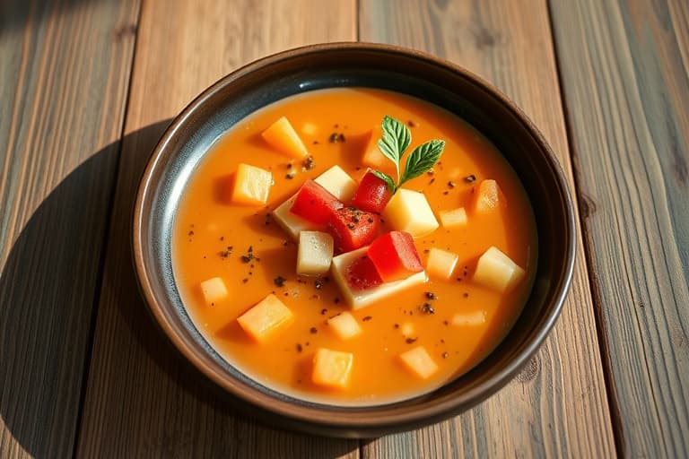 Reker og melon gazpacho