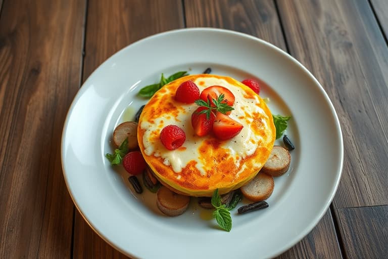 Frittata med frukt og fylt pannekaker