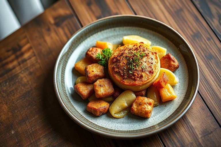 Ferskneskive med streusel i stor form