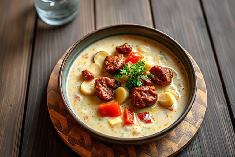 BBQ-kylling med rød bønne og mais country chowder