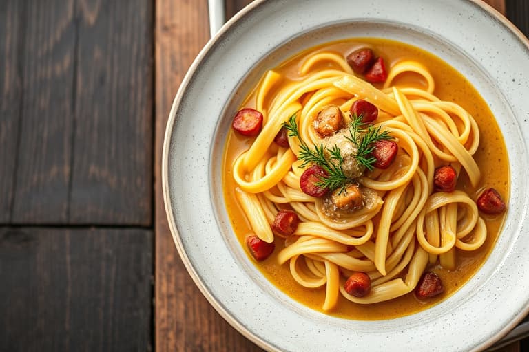 Grønn pasta- og suppe med grønne grønnsaker