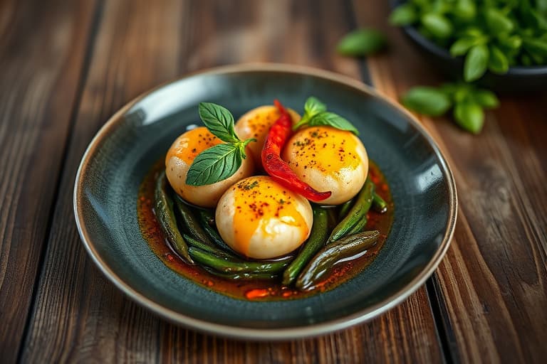 Pippies woket med chili og asiatisk basilikum